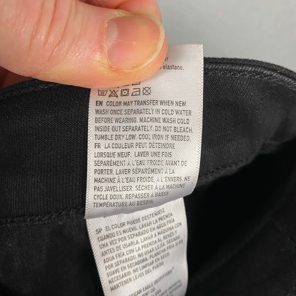 American Eagle Dream Stretch Distressed Destroyed Black Jegging Womens 18 NEW - Picture 11 of 16
